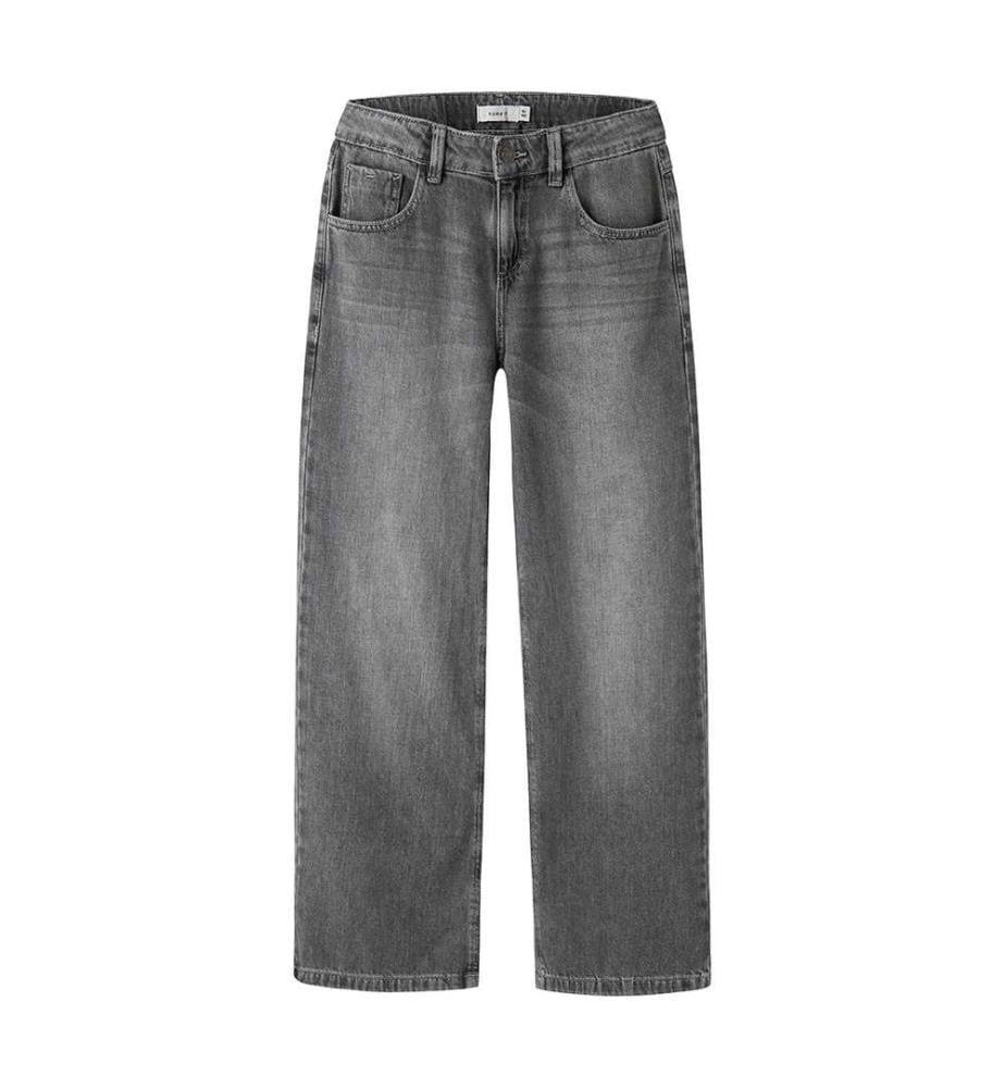 Weite Jeans in Rosa – Mittelgrauer Denim