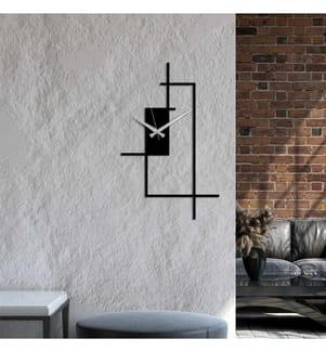 Decorative metal wall clock - Black