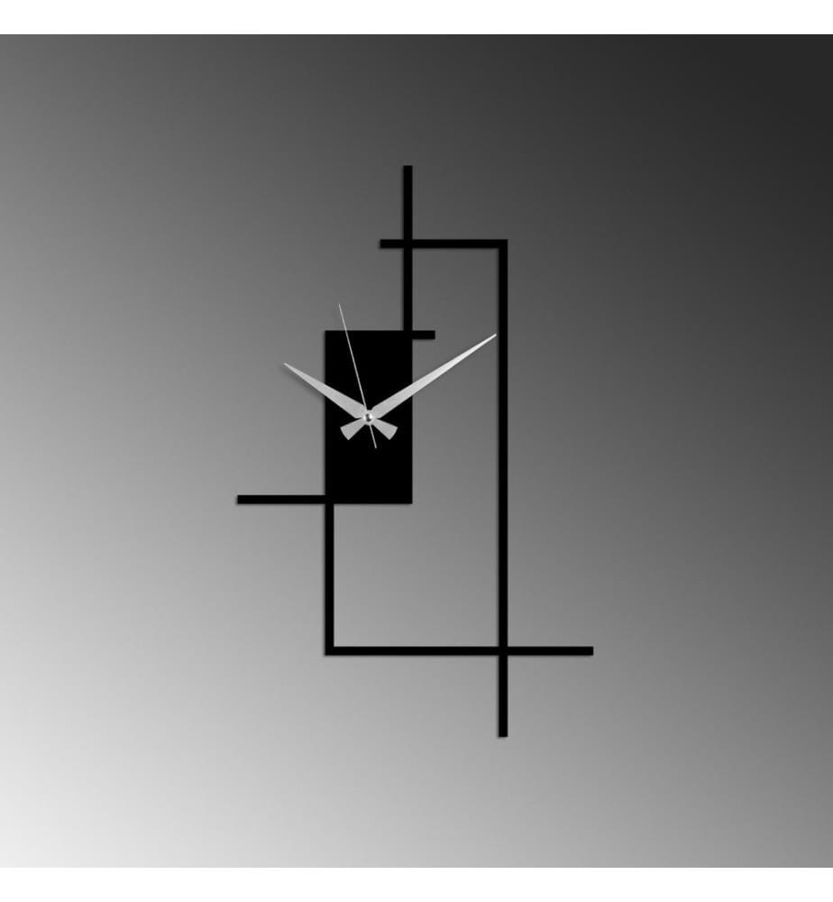 Decorative metal wall clock - Black