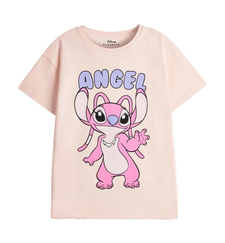 Lilo & Stitch Maglietta Punto e Angelo Maniche Corte Ragazze Misura Confezione 2