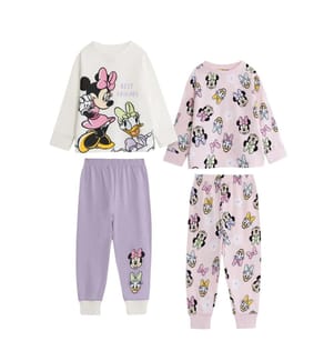 Disney Set Pigiama Lungo Topolina Maniche Corte Ragazze Misura Confezione 2