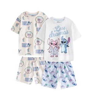Lilo & Stitch Less Dramas Completo Pigiama Corto Ragazze Misura Confezione 2