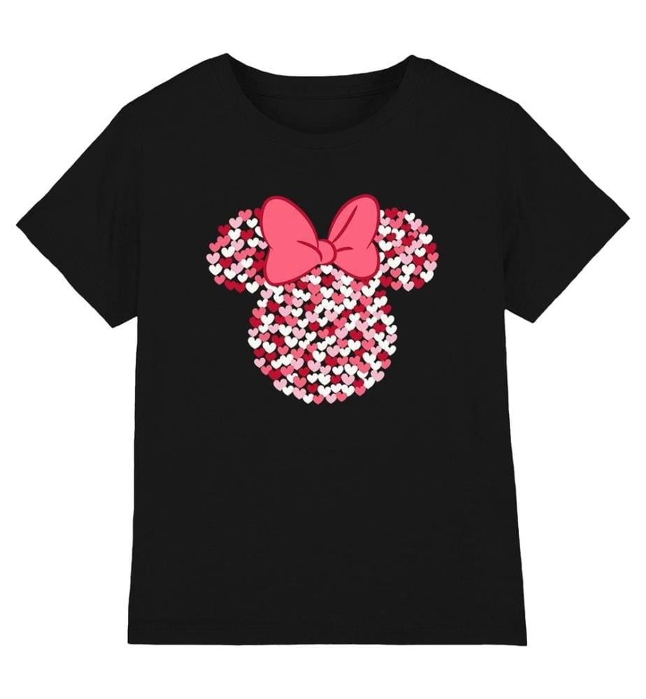 Disney - T-shirt motifs silhouette et oreilles en coeurs de Minnie Mouse - Enfant
