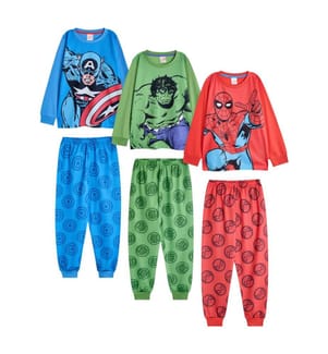 Marvel Avengers - Schlafanzug mit langer Hose für Jungen(3er-Pack) Langärmlig
