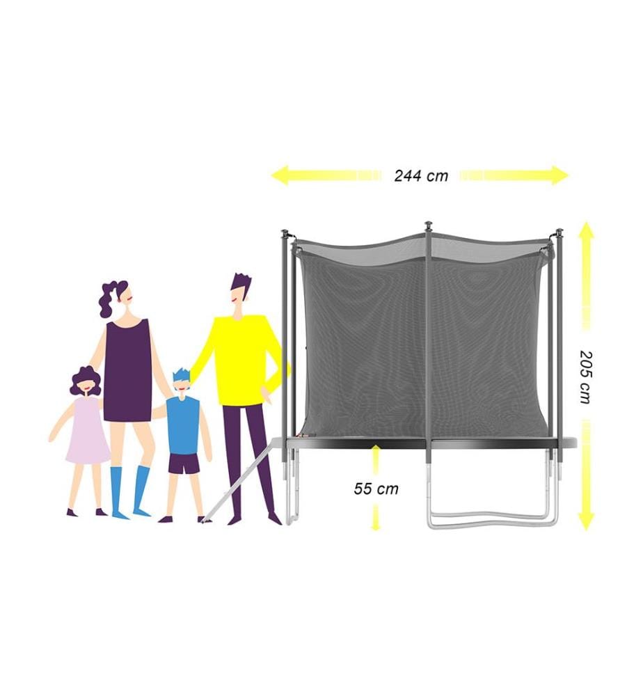 Trampolino da giardino Color'S 8 ft - Ø 244 Cm - Nero