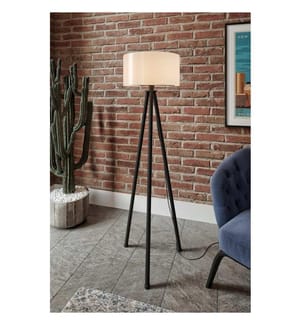 Stehlampe – Cremefarben und schwarz
