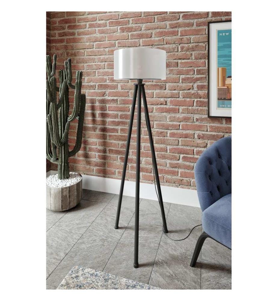 Stehlampe – Cremefarben und schwarz