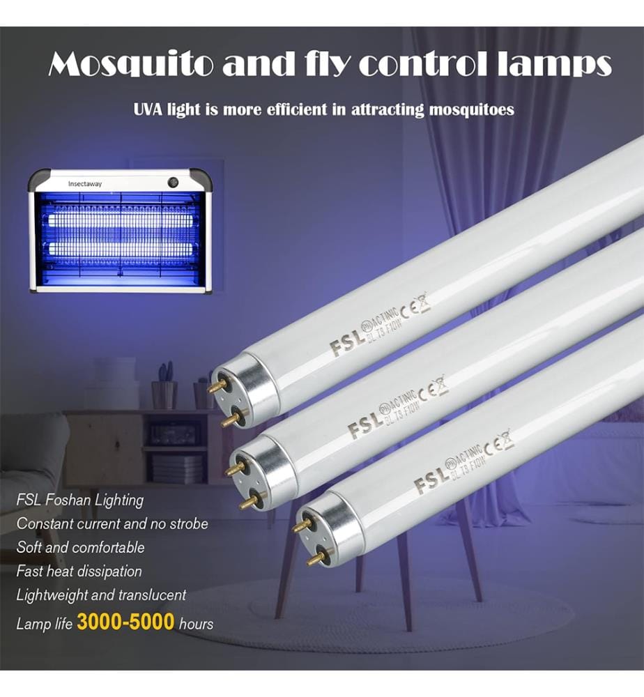 Doppia griglia Moustique Electrique Professionnel 20W, 80? Lampada Uv Anti Moustique Interieur - Argento