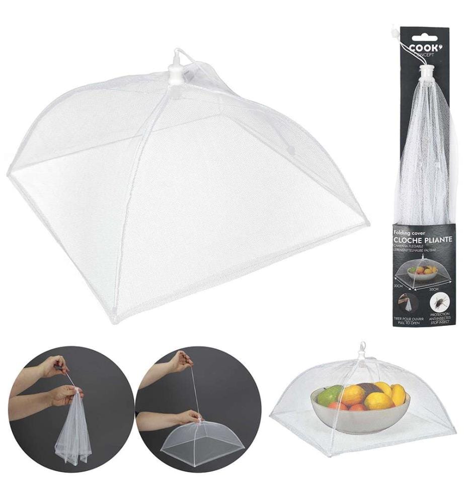 Einziehbare Insektenschutzglocke 34 cm - Weiss