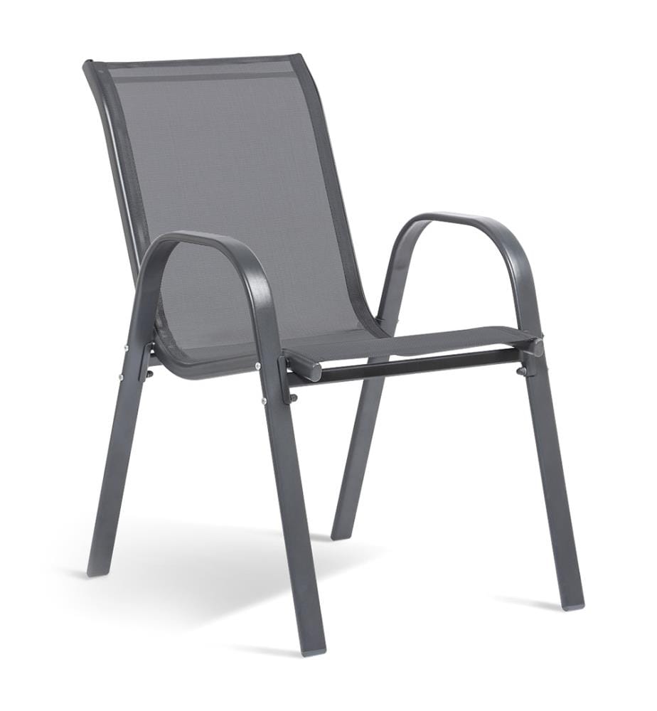 Set aus 6 stapelbaren Gartenstühlen - 180x90x73cm - Anthrazitgrau
