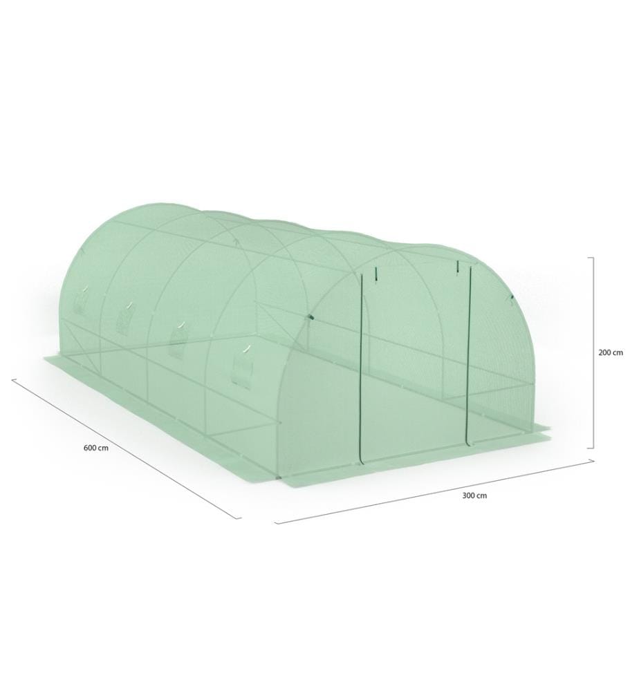 Serre de jardin 18 m ² bâche renforcée 130 gr/m² - gamme maraichère - Vert