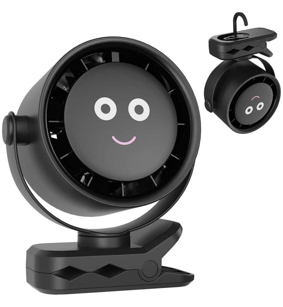 Tragbarer Klemmventilator mit Akku 4000mAh - Schwarz