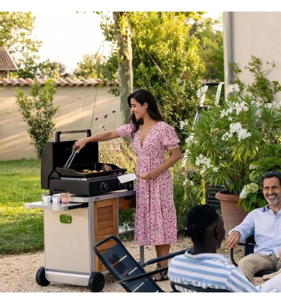 Set de couverts à barbecue, spatule 36 cm et pince 39 cm