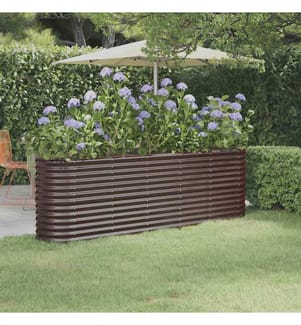 Hochbeet Verzinkter Stahl 224x40x68 cm Braun