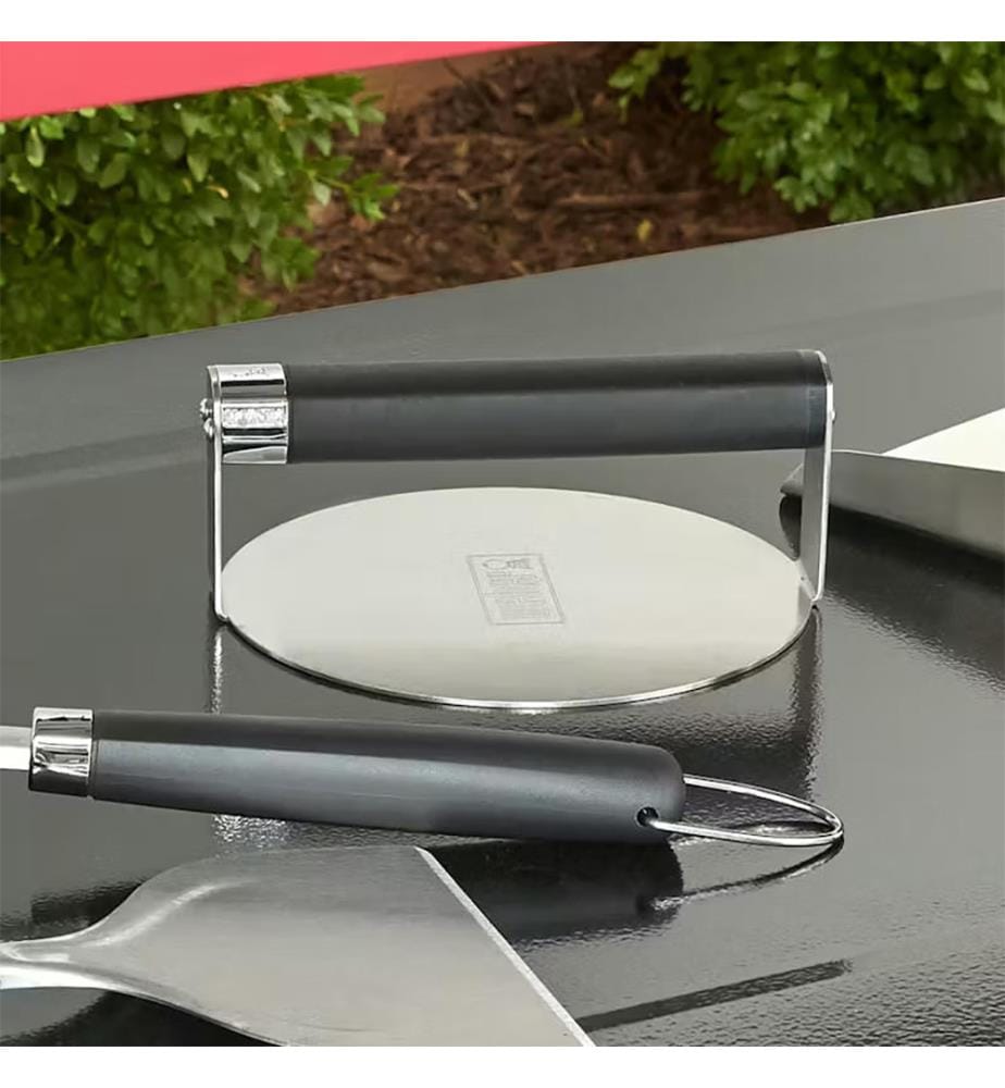 Smashed-Burger-Presse für Plancha - Schwarz und Silber