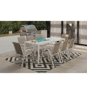 Gartenmöbel Minorca 8-Sitzer - Weiss und Beige