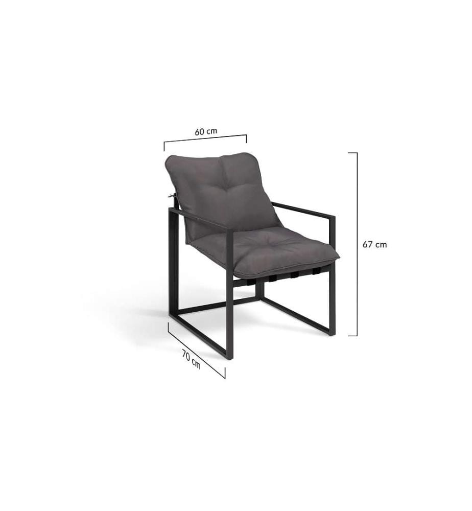 Eck-Gartenmöbel Tropéa 8-Sitzer aus Metall und Tauwerk - Schwarz und Grau