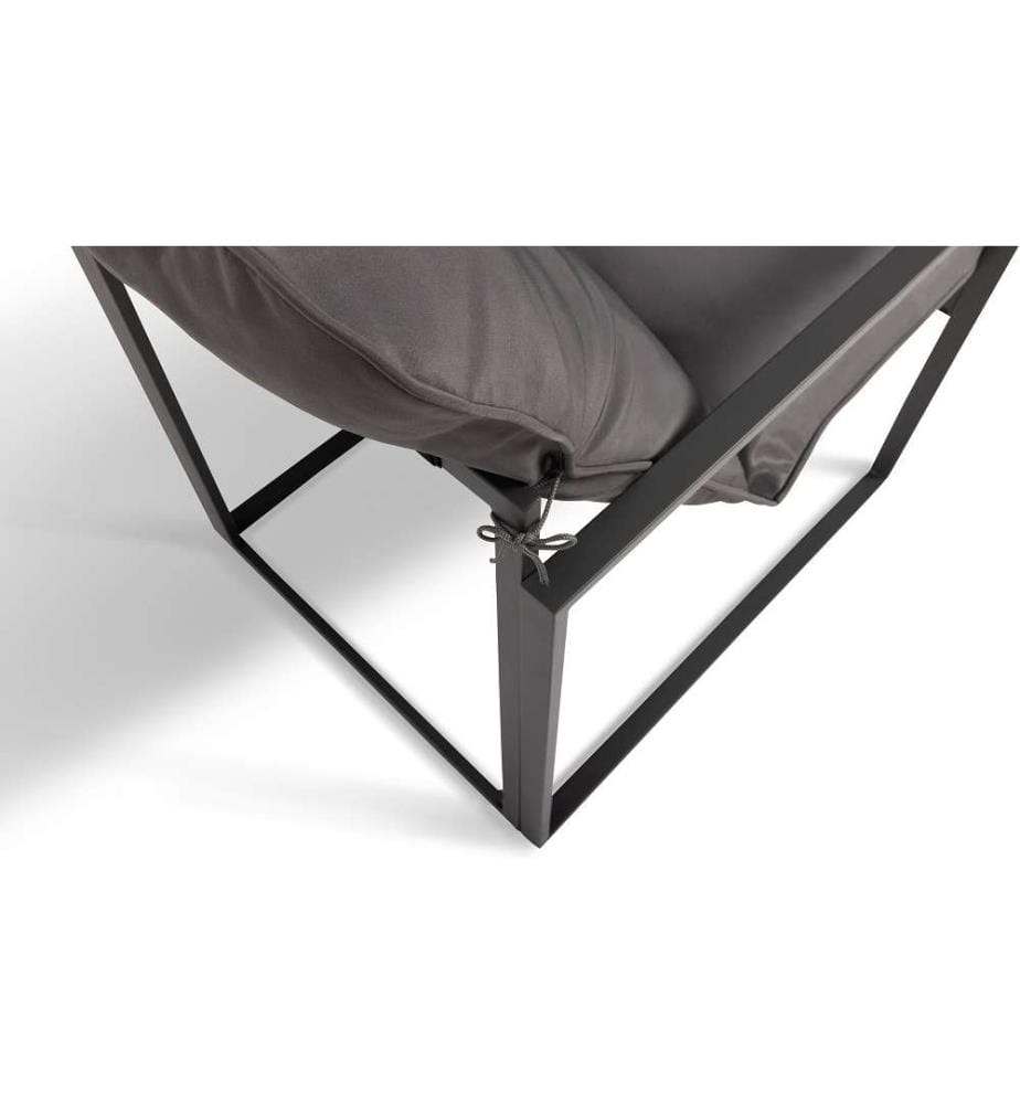 Eck-Gartenmöbel Tropéa 8-Sitzer aus Metall und Tauwerk - Schwarz und Grau