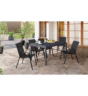 Ausziehbarer Gartentisch Anthrazitgrau - 135-270 cm