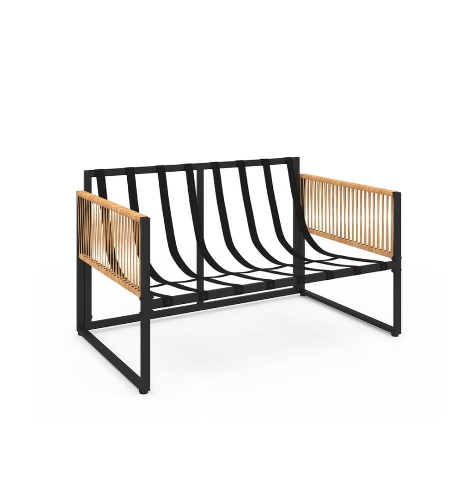 Gartenmöbel Ozéa 4-Sitzer schwarz und Tauwerk