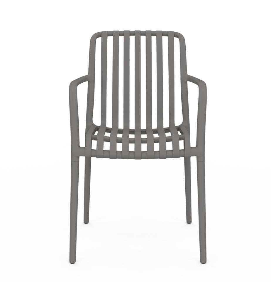 Satz von 4 stapelbaren Gartenstühlen Oviedo Polypropylen grau