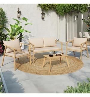 Gartenmöbel Paros 4-Sitzer - Beige und Braun