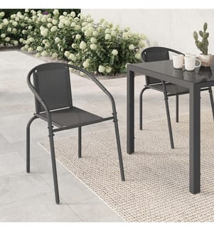 Set aus 6 stapelbaren Gartenstühlen Delma grau