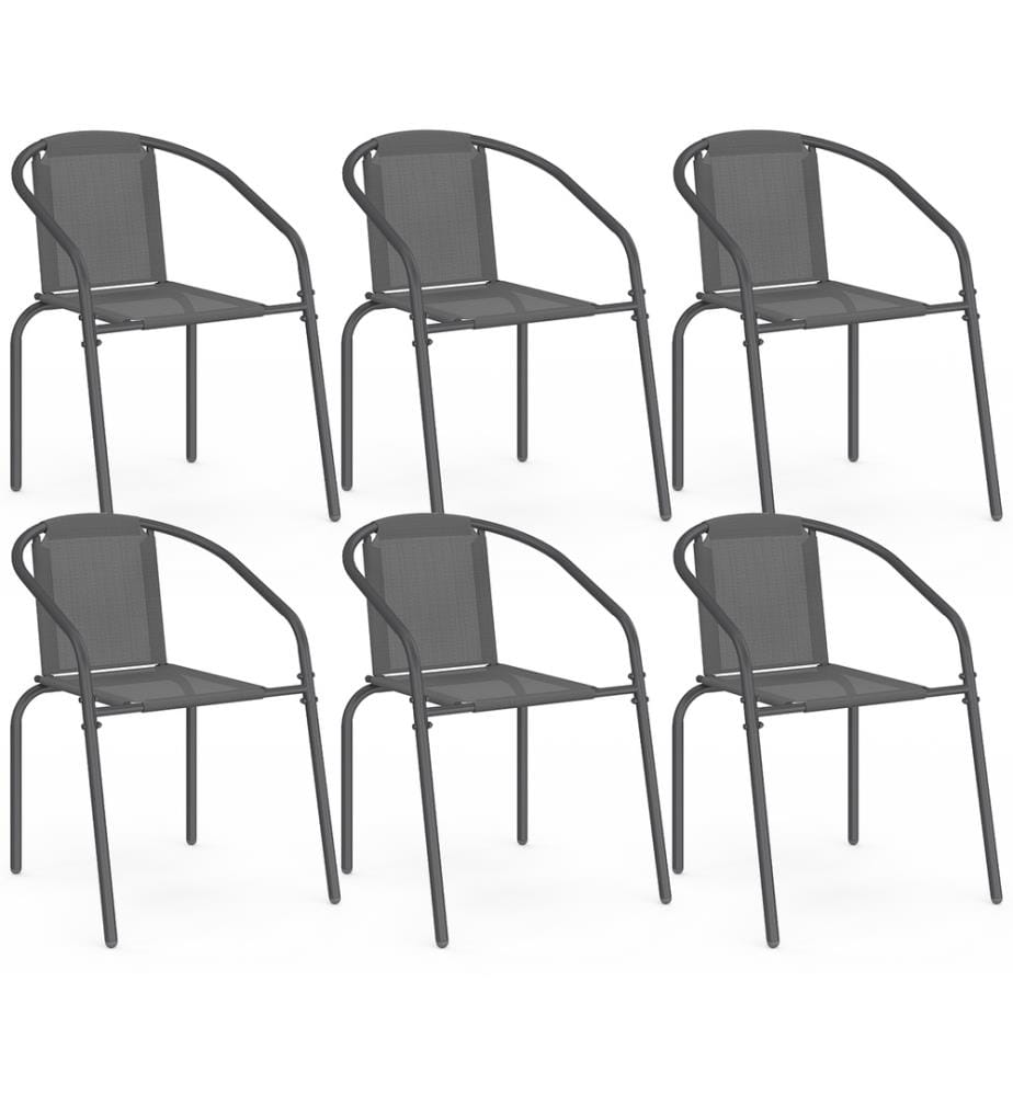 Set aus 6 stapelbaren Gartenstühlen Delma grau