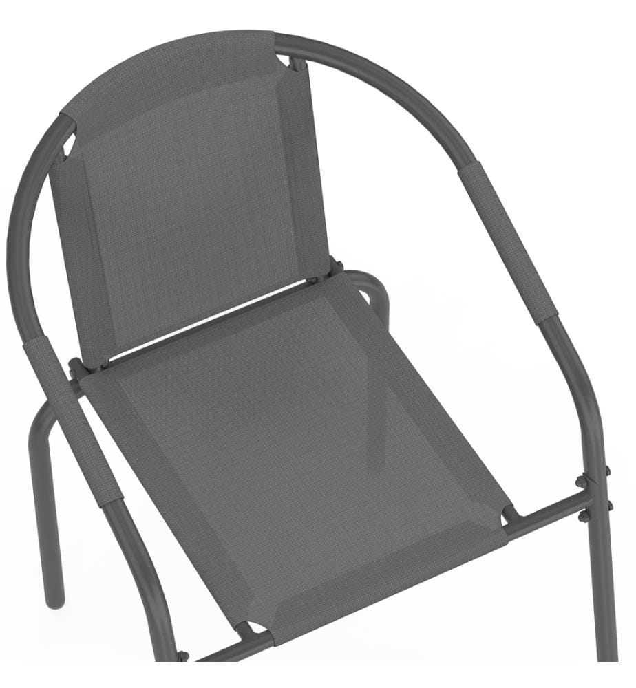 Set aus 6 stapelbaren Gartenstühlen Delma grau