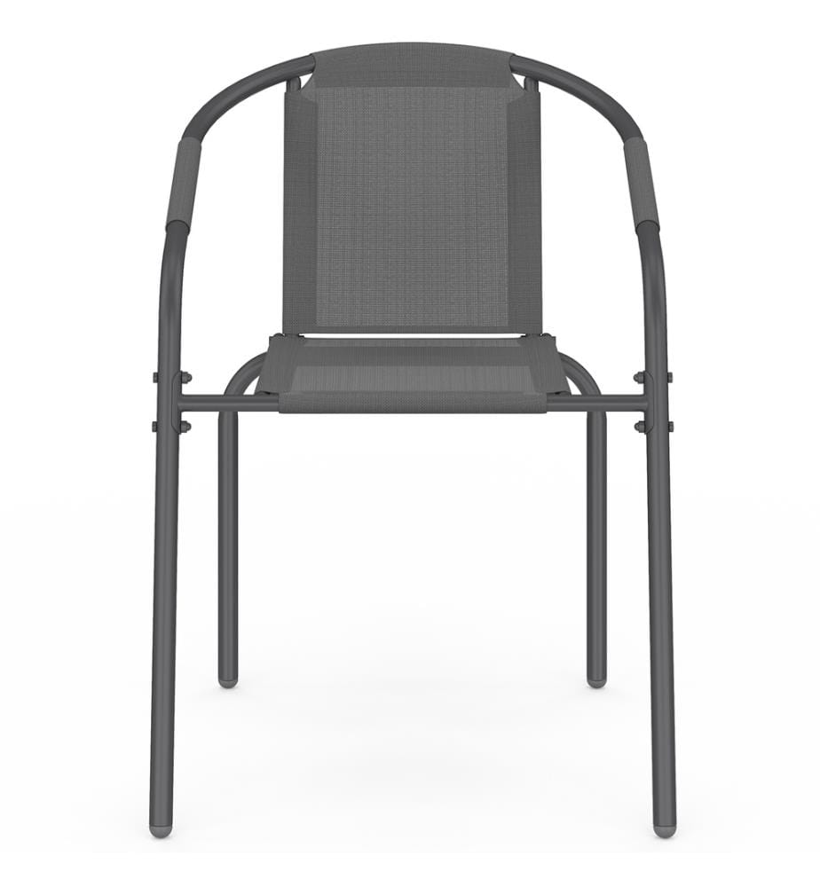 Set aus 6 stapelbaren Gartenstühlen Delma grau