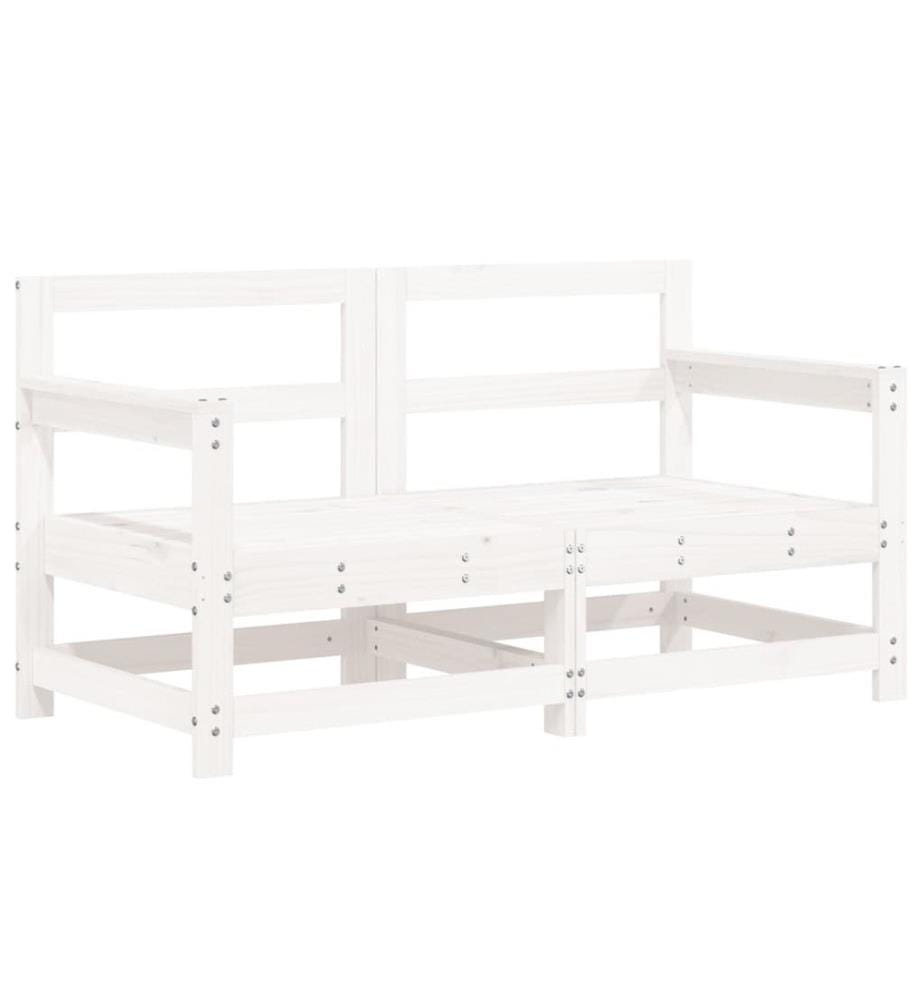7-tlg. Garten-Lounge-Set Weiss Massivholz Kiefer