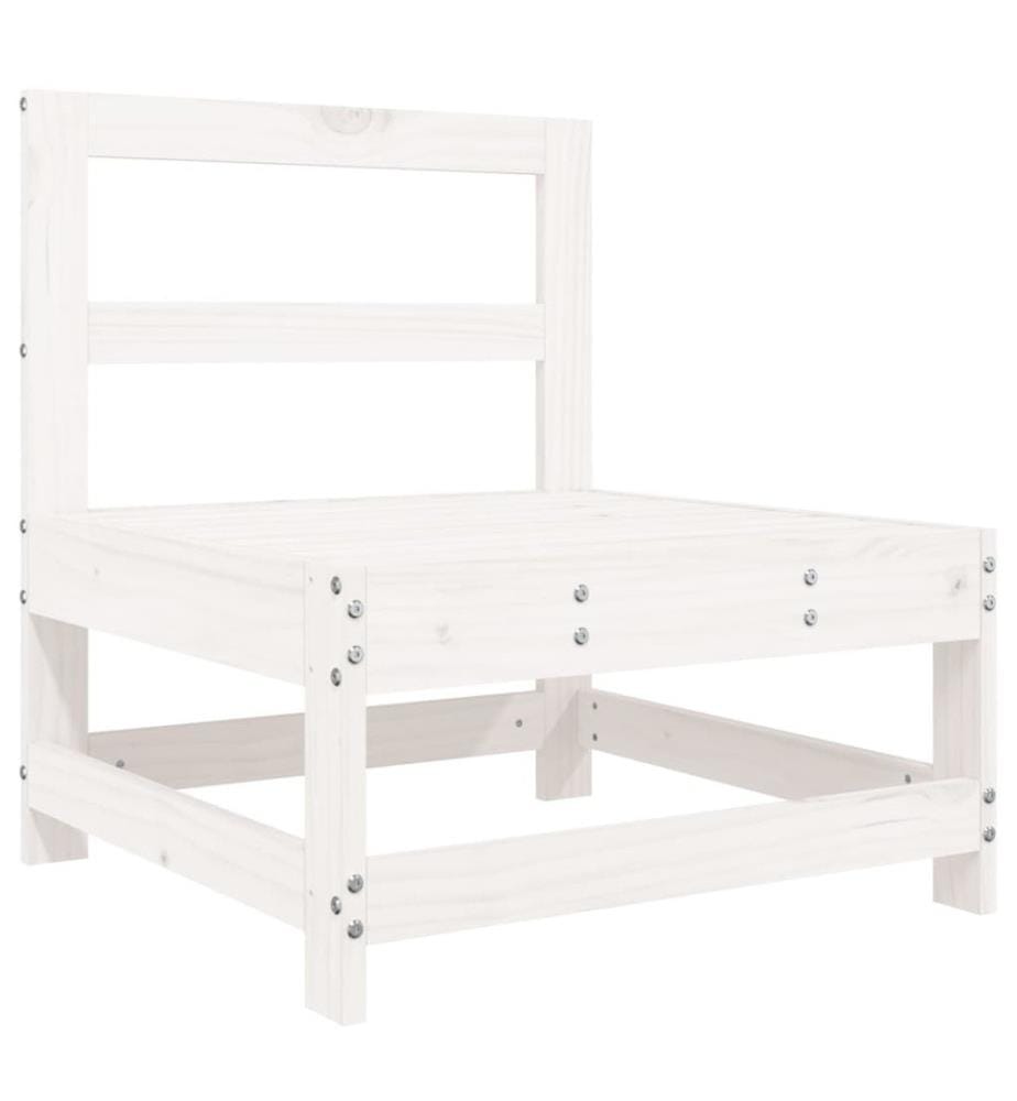 7-tlg. Garten-Lounge-Set Weiss Massivholz Kiefer