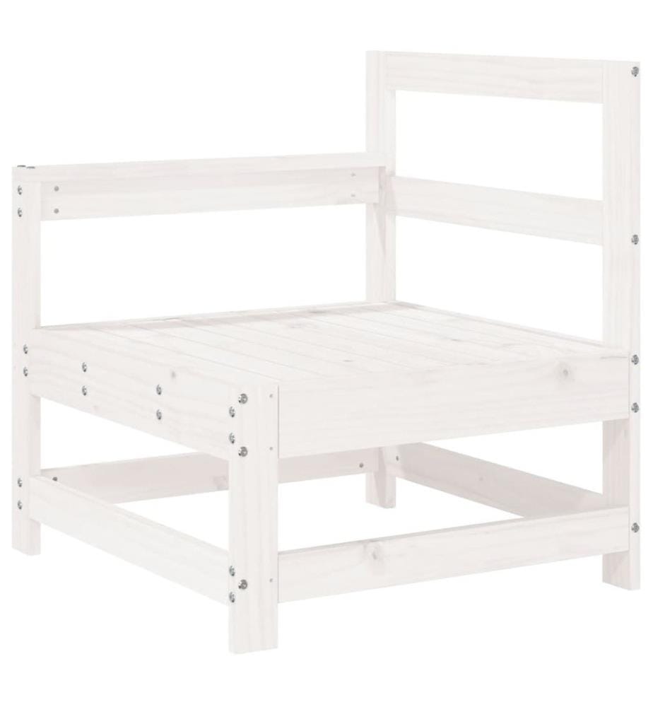 7-tlg. Garten-Lounge-Set Weiss Massivholz Kiefer