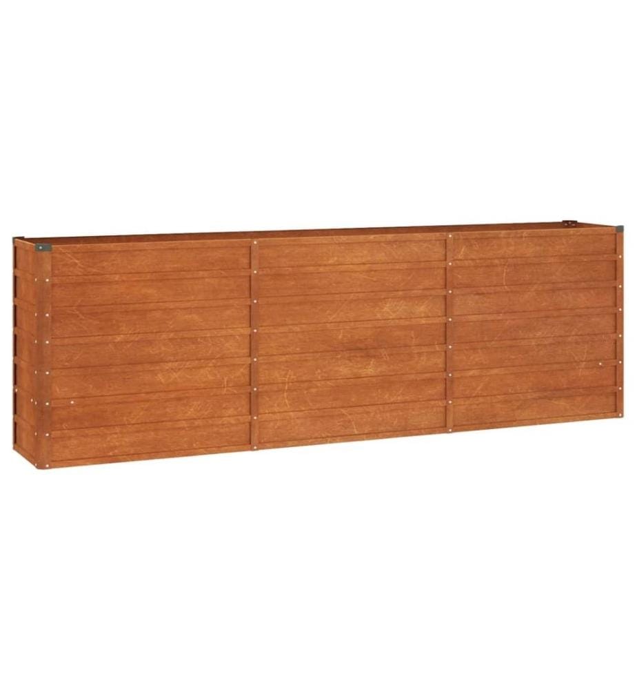 Lit surélevé de jardin rouillé 240x40x77 cm acier corten