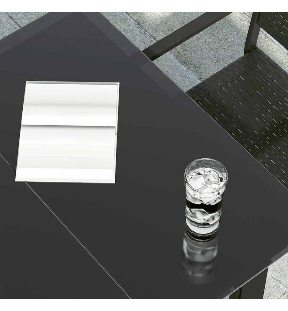 Garten-Esstisch Schwarz 160x80x74 cm Stahl und Hartglas