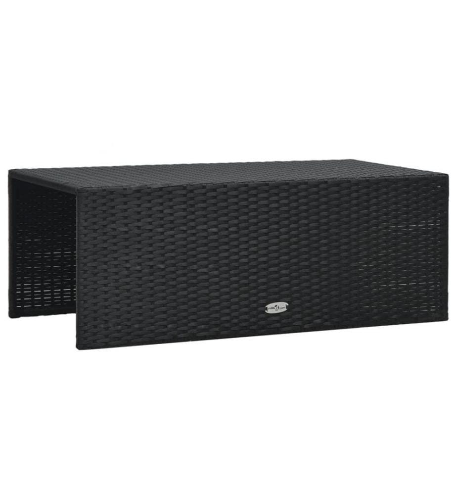 6-tlg. Garten-Lounge-Set mit Auflagen Poly Rattan Schwarz