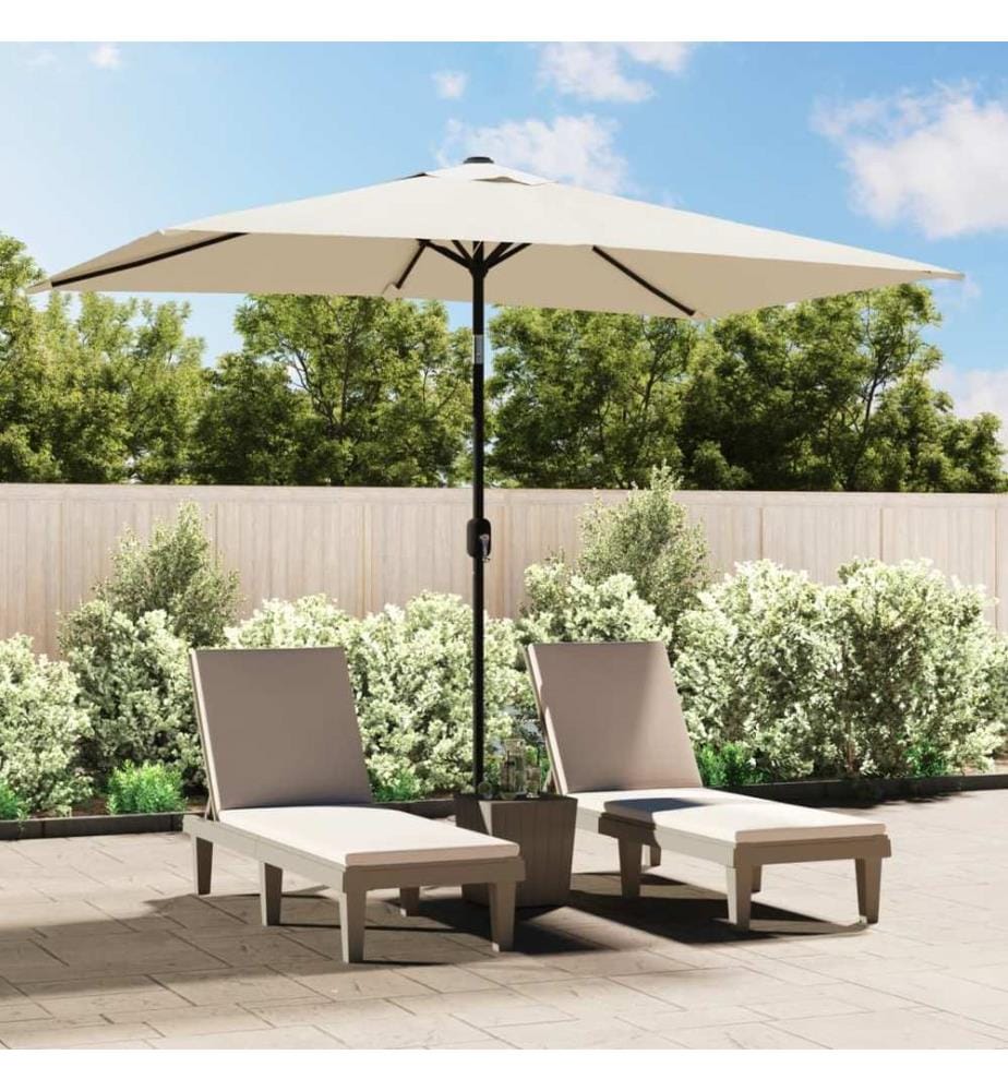 Sonnenschirm 200x300 cm Sandweiss Rechteckig