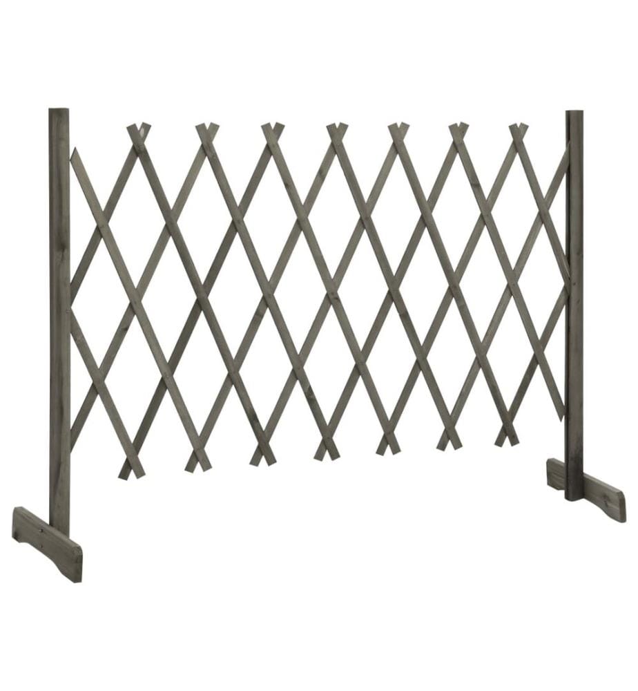 Garten-Rankzaun Grau 150x80 cm Massivholz Tanne