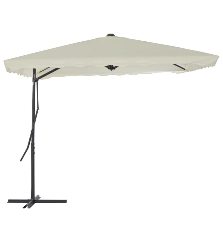 Parasol d'extérieur avec poteau en acier 250 x 250 cm Sable