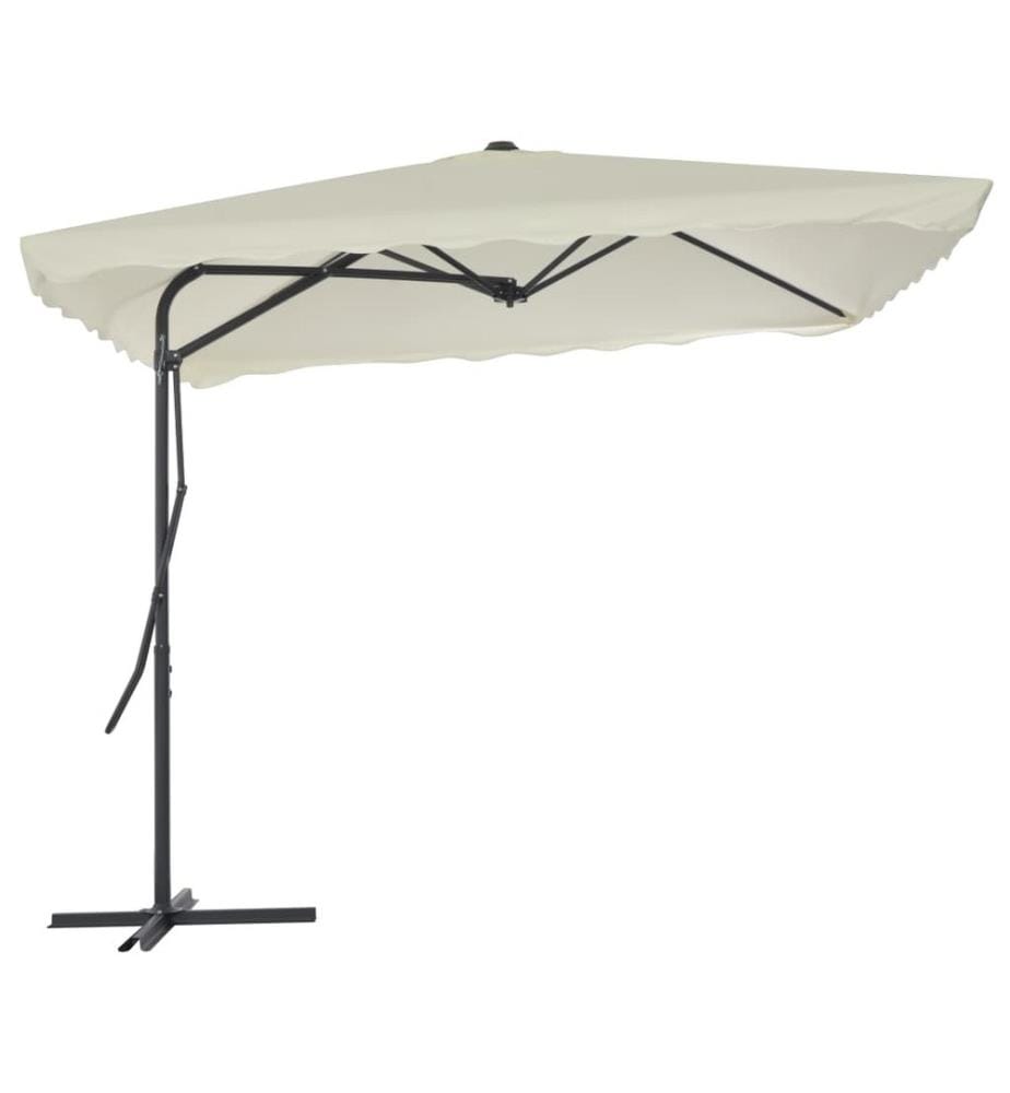 Parasol d'extérieur avec poteau en acier 250 x 250 cm Sable