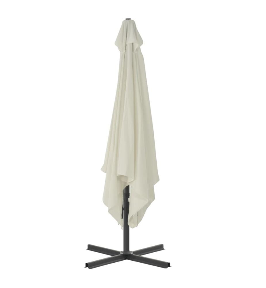 Parasol d'extérieur avec poteau en acier 250 x 250 cm Sable