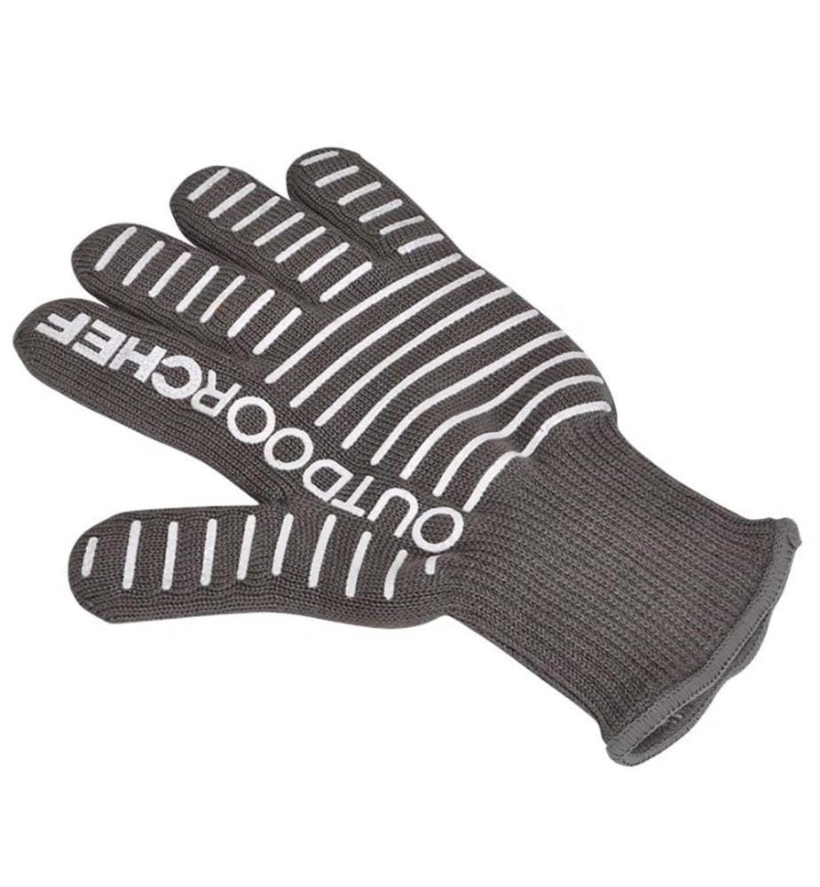 Barbecue-Handschuh silikonbeschichtet - Grau