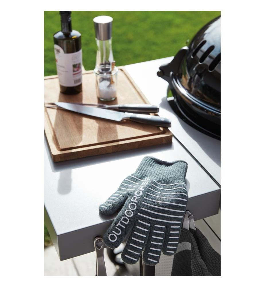 Barbecue-Handschuh silikonbeschichtet - Grau