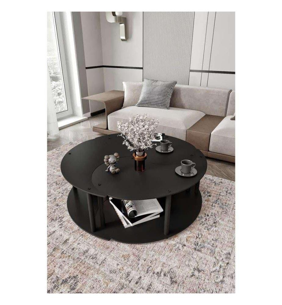 3er-Set Yin-Yang-Couchtische – Schwarz