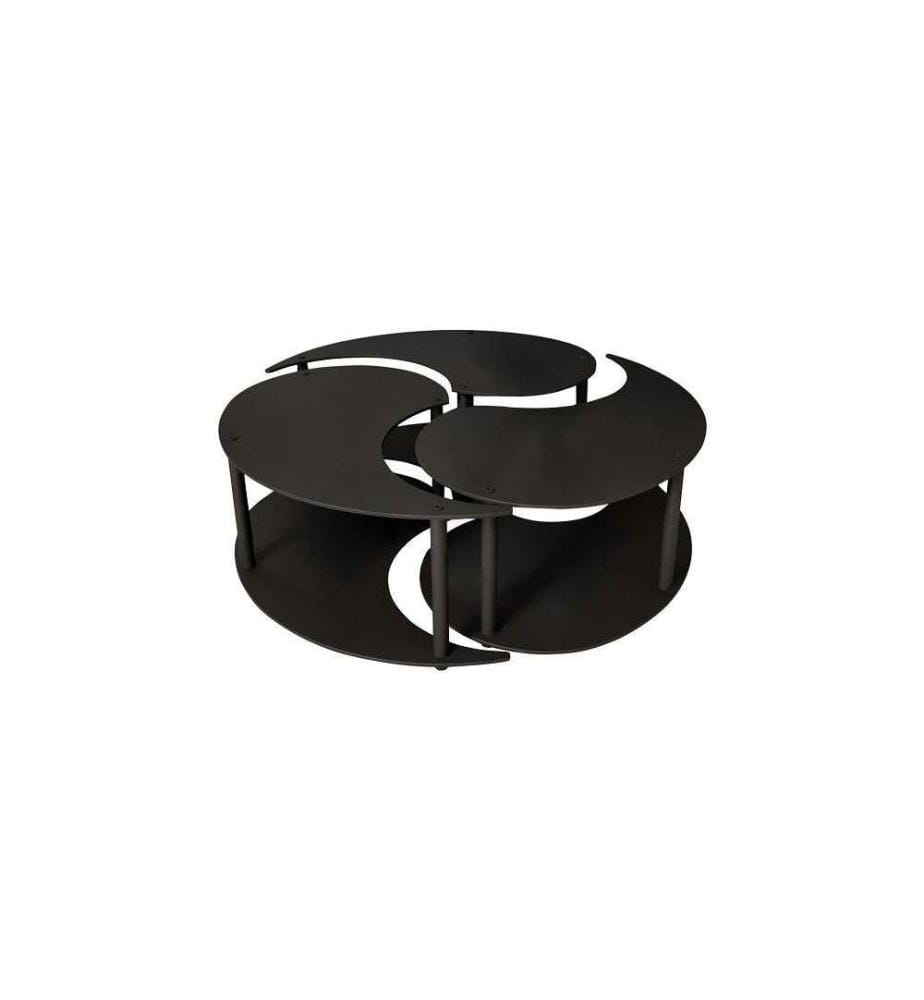 3er-Set Yin-Yang-Couchtische – Schwarz