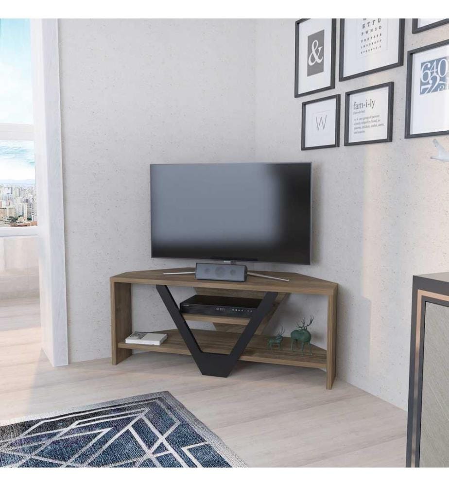 TV-Schrank – Nussbaum und Schwarz