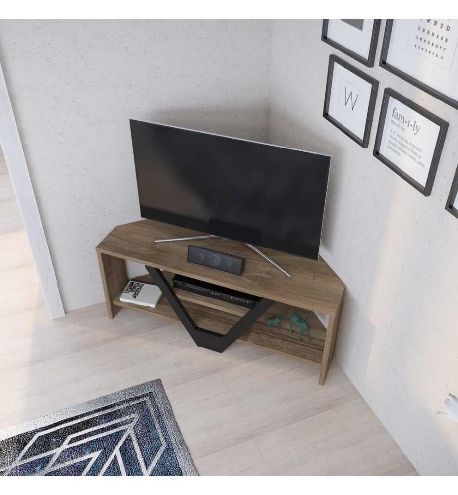 TV-Schrank – Nussbaum und Schwarz