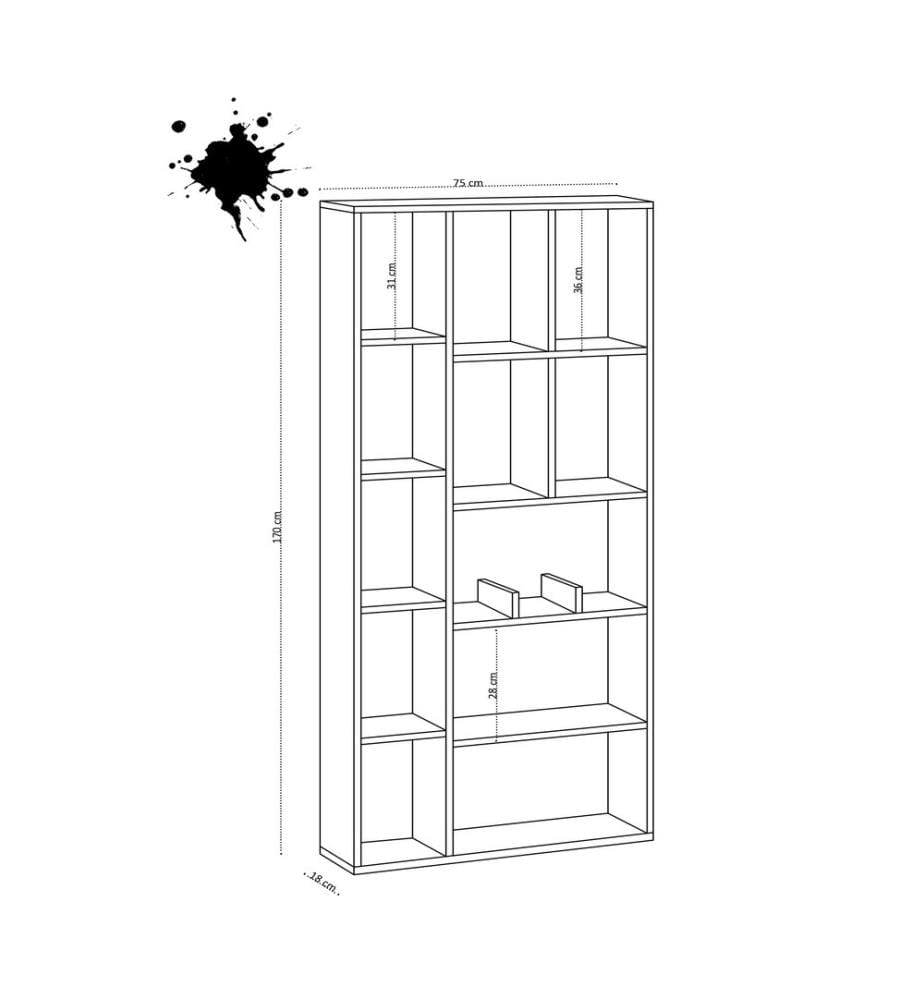 Bücherregal – Saphir-Eiche