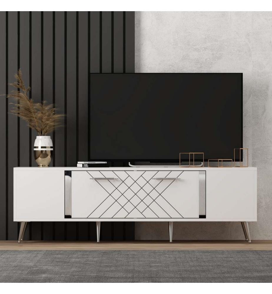 TV-Möbel – Weiss und Silber
