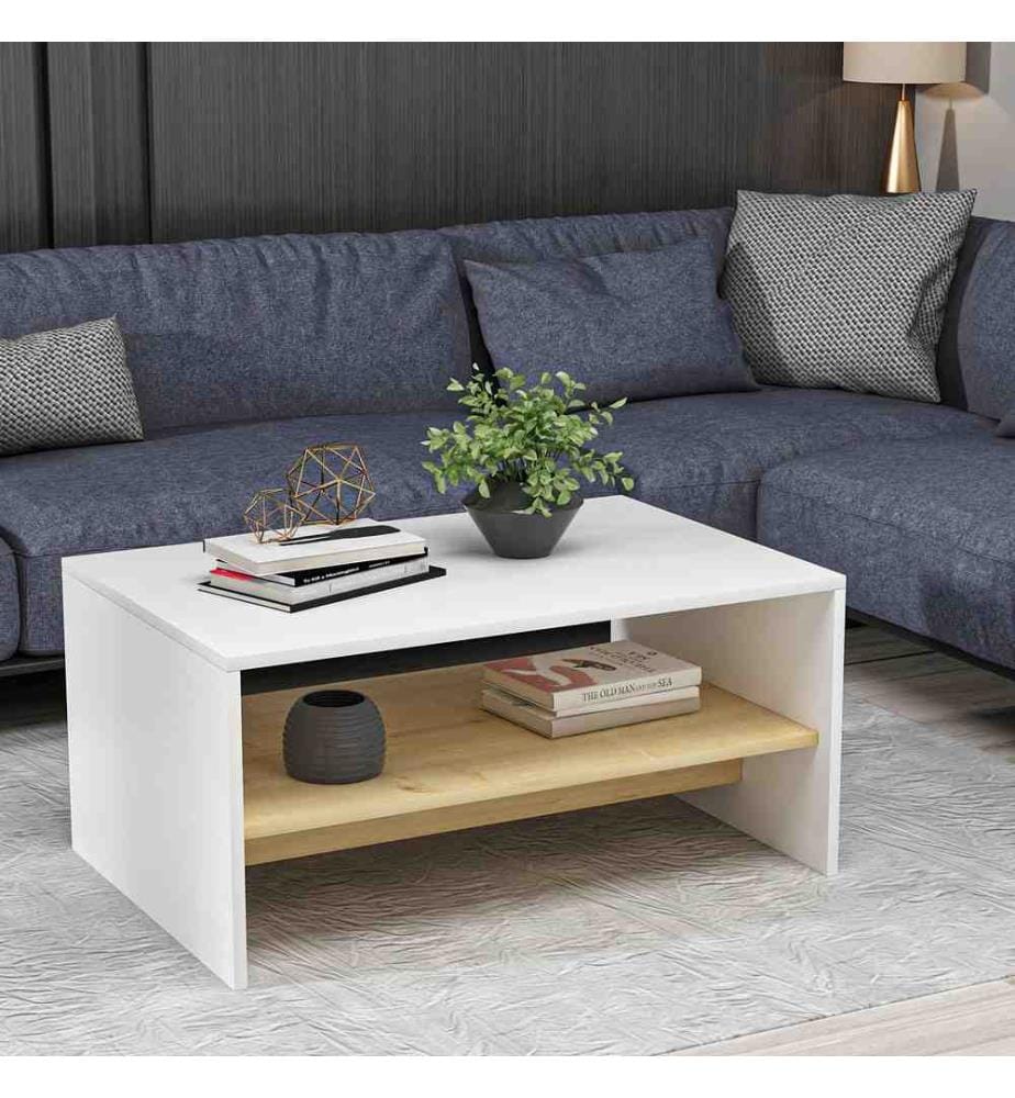 Couchtisch – Eiche in Saphirweiss